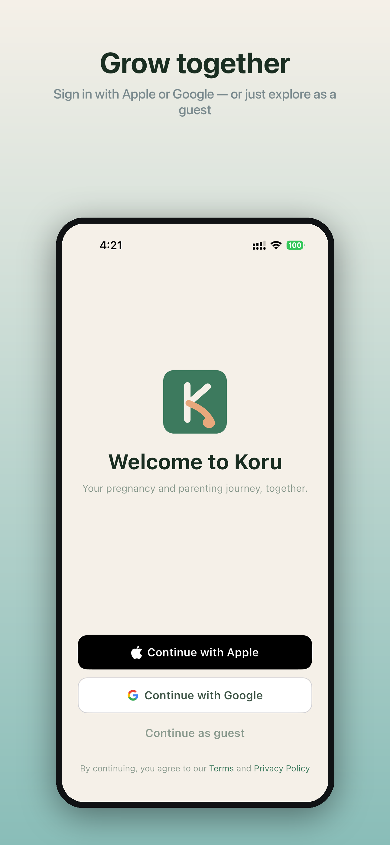 Sign in with Apple, Google, or as a guest